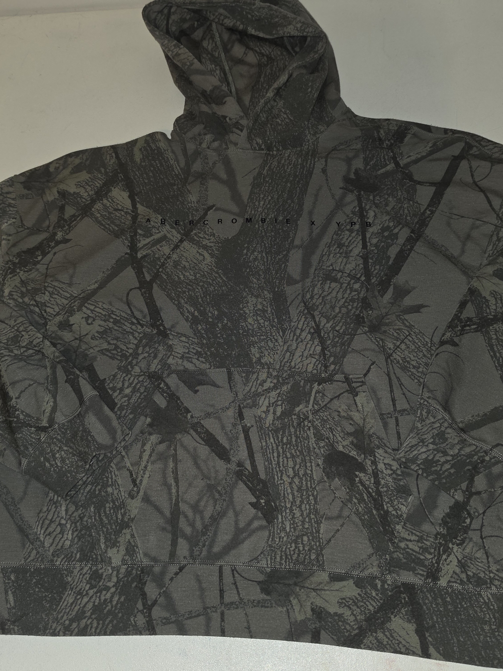 Abercrombie & Fitch Gray Camouflage Hooded Performance Jacket